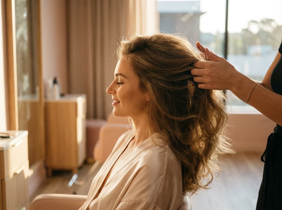 Client getting pampered in salon